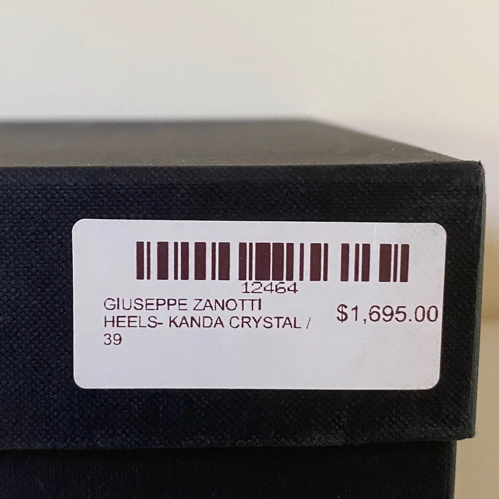 Giuseppe Zanotti Black Kanda Crystal Leather Stiletto Sandals New Size 3…